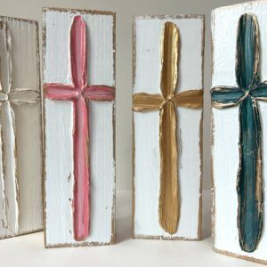 Tall Cross painted textured wedding baptism all-occasion