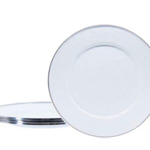 Golden Rabbit Solid White Enamelware Collection 10.5" Dinner Plate