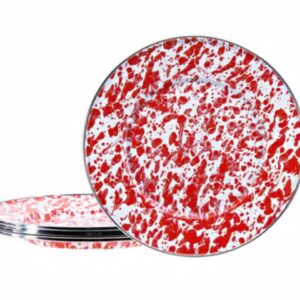 Golden Rabbit S/4 Red Swirl Collection 8.5" Sandwich Plate