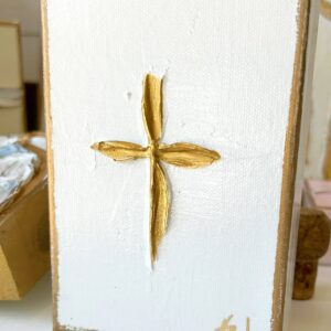 Petite Cross on 4x6 canvas or block |  painted textured