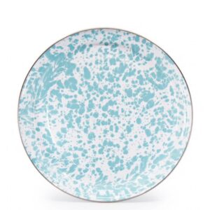 Golden Rabbit Enamelware Serving Tray in Sea Glass