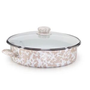 Golden Rabbit Taupe Swirl Pattern Large Sauté