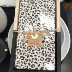 Mud Pie Blk Guest Napkin Holder Set