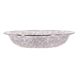 Golden Rabbit Enamelware Serving Bowl in Taupe Swirl