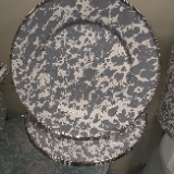 Golden Rabbit Enamelware Gray Swirl 8" Sandwich Plate Luncheon Plate