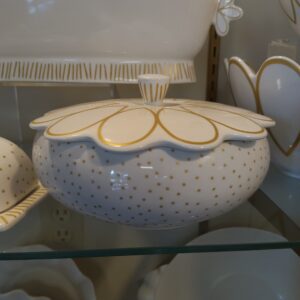 Coton Colors by Laura Johnson Deco Gold Scallop Covered Bowl