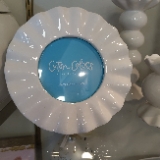 Coton Colors by Laura Johnson White Ruffled Round Frame