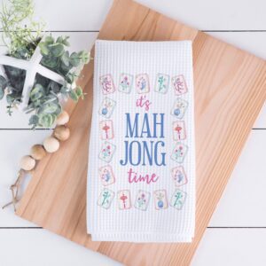 Mahjong Kitchen Towel Mah jongg Tile Game Decor Hostess Gift