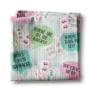 Mahjong Kitchen Towel Mah jongg Tile Game Decor Hostess Gift