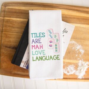 Mahjong Kitchen Towel Mah jongg Tile Game Decor Hostess Gift