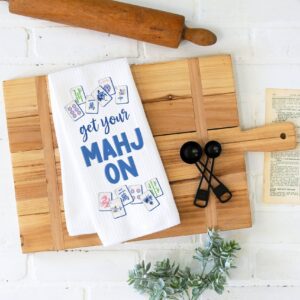 Mahjong Kitchen Towel Mah jongg Tile Game Decor Hostess Gift