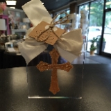 Mud Pie Gold Acrylic Ornament, Cross