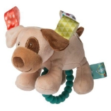 Taggies Soft Baby Rattle with Teether Ring 6-Inches Dog