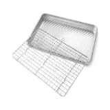 USA Pan Bakeware Quarter Sheet Baking Pan and Bakeable Nonstick Cooling Rack Set