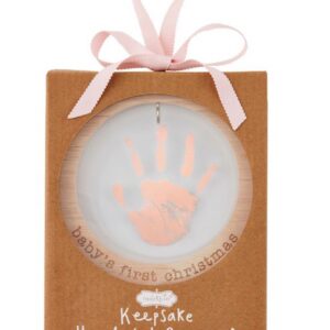 Mud Pie Pink Handprint Ornament