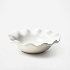 Coton Colors by Laura Johnson Signature White Collection Ruffle Flare White Small Bowl