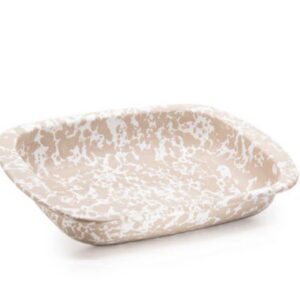 Golden Rabbit Enamelware Baking Pan in Taupe Swirl
