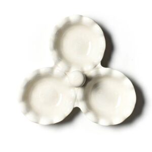 Coton Colors Signature White Ruffle Three Bowl Server