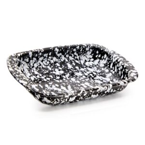 Golden Rabbit Black Swirl Enamelware Baking Pan