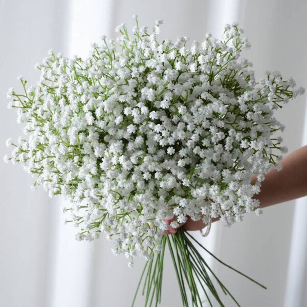 26'' Soft White Real Touch Realistic Baby's Breath Stems