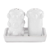 Mud Pie Beaded Salt and Pepper Set, White