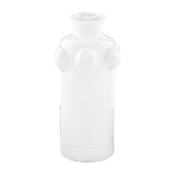 Mud Pie White Beaded Stem Vase, Top Rim