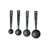 Creative Co-Op Grey Enameled Splatterware Measuring Spoons (Set of 4 Sizes)