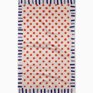 Geometry Navy Fringe Tea Towel