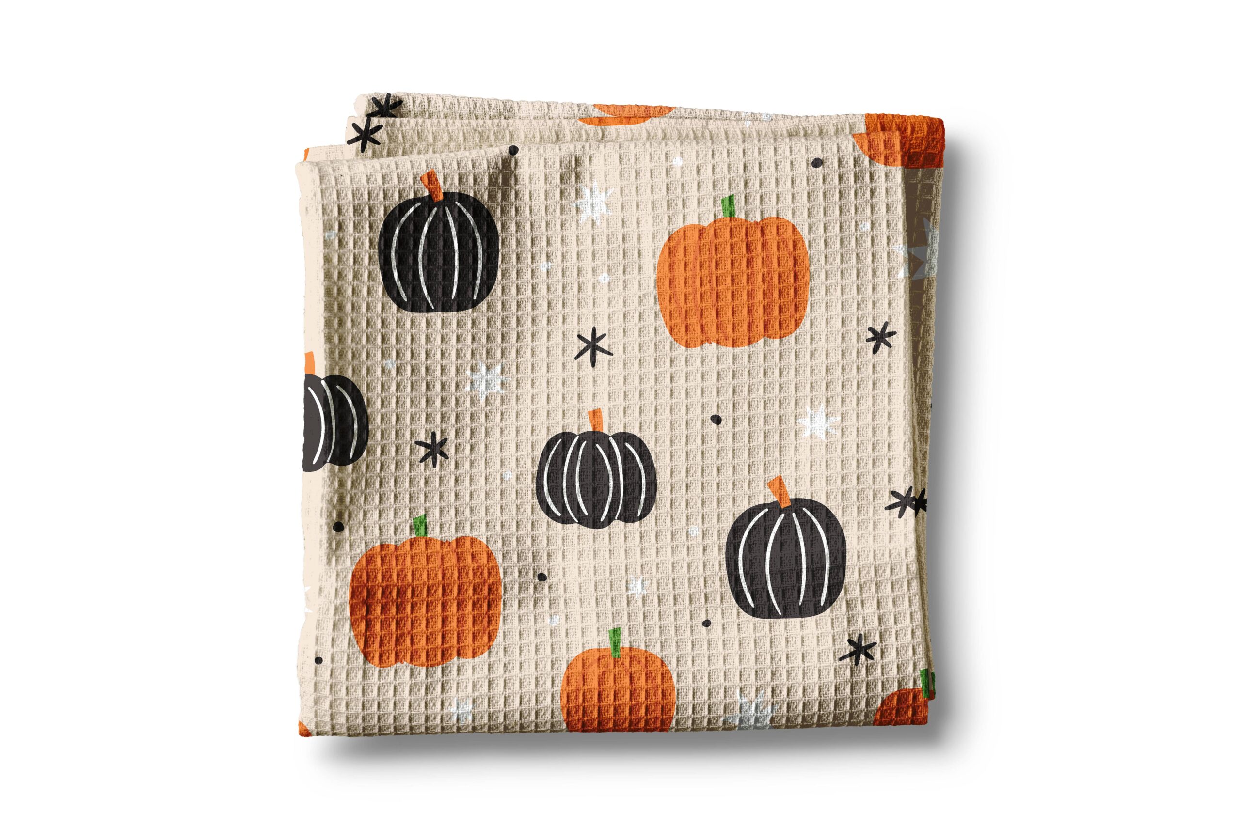 Pumpkin Retro Halloween Fall Kitchen Towel Waffle Weave 1 Pumpkin Retro Halloween Fall Kitchen Towel Waffle Weave