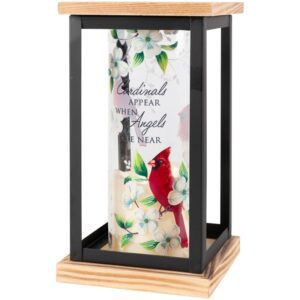 "Cardinals Appear" Framed Cylinder Lantern