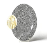 Happy Everything! Big Round Platter (Black Small Dot)