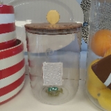 Glass Jar, Clear, Wooden Lid, 140 Liters