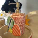 Happy Everything! by Laura Johnson Soap Pump Dispenser, Ceramic, red, 22 oz