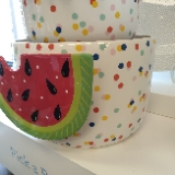 Happy Everything! Ceramic Bowl with Hook and Loop - Eclectic Style - 216 oz - White