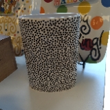 Black Ceramic Modern Oval Vase