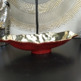 Red and Gold Medium Oval Thanni Maia Bowl by Beatriz Ball