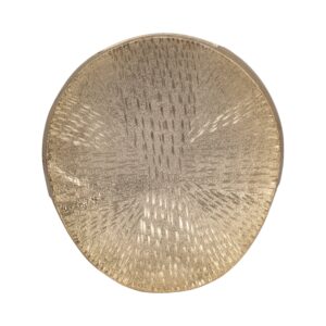 Aluminum Glam Etched Oval Decorative Vase - Gold, 12 in.