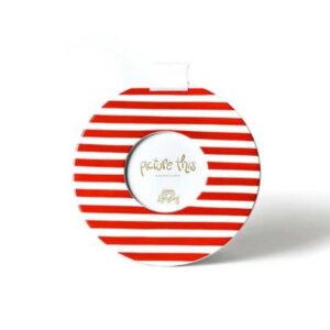 Happy Everything Red Medium Stripe 8.5in W x 9.25in H Round Frame