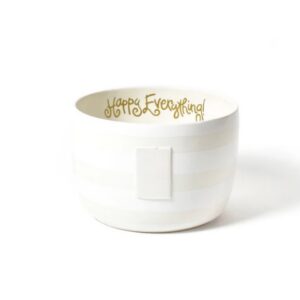 Happy Everything Big Bowl White Stripe