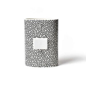 Happy Everything Black Small Dot Oval Vase