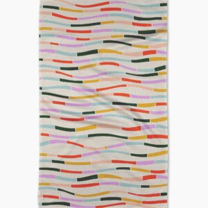 Geometry Colorful Currents Tea Towel