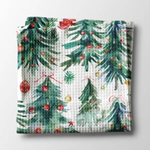 Christmas Tree Kitchen Tea Towel Waffle Holiday Decor Gift