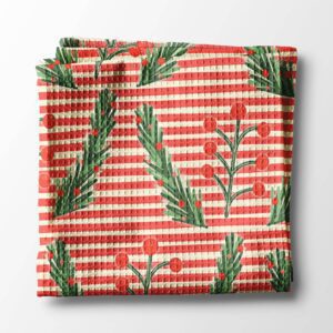 Christmas Retro Kitchen Tea Towel Waffle Holiday Baking