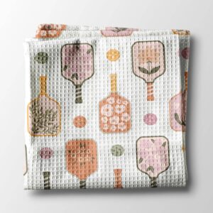 Pickleball Floral Team Tennis Kitchen Towel Waffle Gifts