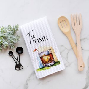 Tee Time Golf Towel, Golfing Decor, Waffle Weave Towel