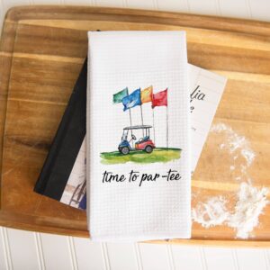 Par-tee Golf Towel, Golfing Decor, Waffle Weave Towel
