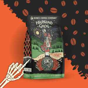 Variation #3340 of Bones Highland Grog Flavored Coffee | 12oz | Whole Bean & Ground