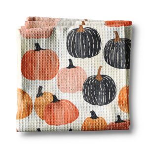 Pumpkin Fall Botanical Floral Autumn Kitchen Towel Waffle