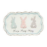 Mud Pie Bunny Trio Easter Platter, Cream