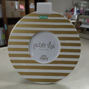 Happy Everything Gold Medium Stripe Mini 8.5" Round Frame
